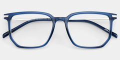 Michelle Blue Full Rim Rectangle Eyeglasses with 尾-Titanium Arms | ZEELOOL
