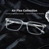 Cyrus Grey Rectangle Glasses for Men | ZEELOOL