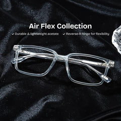 Cyrus Grey Rectangle Glasses for Men | ZEELOOL