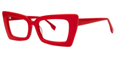 Newell Bright Red Rectangle Large Frame Glasses | Zeelool