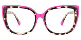 Large Cat Eye Glasses with Pink and Tortoise Frame