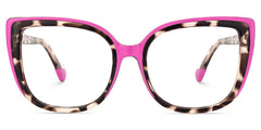 Large Cat Eye Glasses with Pink and Tortoise Frame