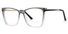 Tricee square grey glasses with gold arms for females | Zeelool