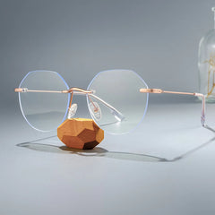 Geometric Rimless Frames For Ladies