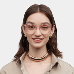 Sage Pink Frame Glasses with Rectangle Frame Online | ZEELOOL