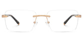 Tortoise Mixed-Materials Rectangle Eyeglasses- Savitrie