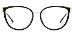 Estrada Cateye Black Eyeglasses with Mixed Materials -Zeelool