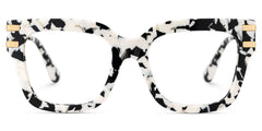 Square Cat-Eye Glasses With Cow Pattern