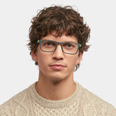 Cheche Rectangle Eyeglasses with Dark Green Frames