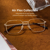 Leah Gold Frame Rectangular Glasses in Metal Frames for Men | ZEELOOL