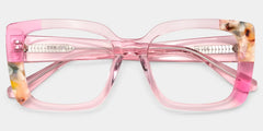 Flair Clear Pink Frame Glasses with Square Frame Online | ZEELOOL
