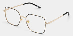 Abigail Black Thin Metal Frame Glasses with Square Shape | ZEELOOL