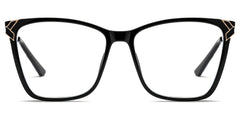 Tricee Square Black Glasses With Gold Arms For Females | Zeelool