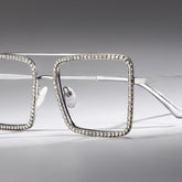 Diva Sparkle Glitter Glasses, Silver Eyeglass Frames