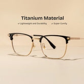 Men's Titanium Eyeglass Frames with Browline Shape