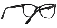 Libby Geometric Black Eyeglasses with Smooth Frames