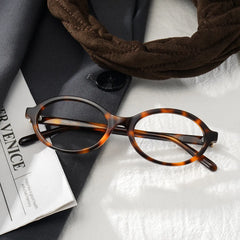 Oval Tortoise Eyeglasses- Everly Acetate Frame Glasses