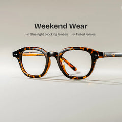 Amber Tortoise Frame Glasses with Square Frame Online | ZEELOOL