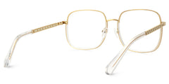 Perfecta Square Clear and Gold Prescription Glasses | Zeelool