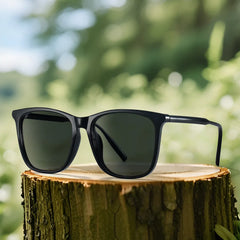 Malika Black Frame Polarized Sunglasses with square Style Online | ZEELOOL