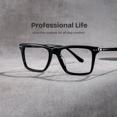 Harper Black Frame Prescription Glasses with Rectangle Shape | ZEELOOL