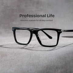Harper Black Frame Prescription Glasses with Rectangle Shape | ZEELOOL