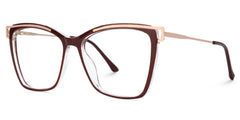 Krystle Square Red Eyeglasses and Clear Frames