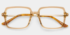 Asher Brown Rectangle Glasses | Retro Daily Athleisure