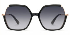 Alexia Mixed-Materials Square Black Frame Glasses | Zeelool