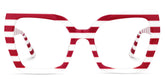 Pavia Butterfly Red Striped Frame Glasses for Women