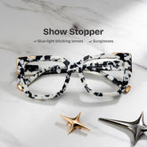 Dax Square cow print Frame Eyeglasses for Women| ZEELOOL