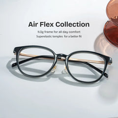 Amanda Rectangle Black Frame Glasses with Gold Trim | ZEELOOL
