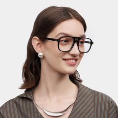 Athena Black Frame Glasses with Aviator Frame Online | ZEELOOL