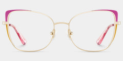 Tessa Pink Gold Frame Glasses with Cat eye Frame Online | ZEELOOL