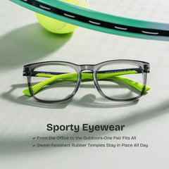 Glide Gray Green Frame Glasses with Square Frame Online | ZEELOOL