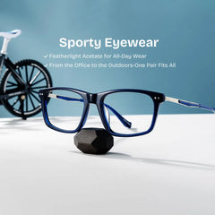 Cozy Blue Frame Glasses with Rectangle Frame Online | ZEELOOL