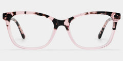 Bella Pink Petal Tortoise Rectangle Frame Glasses | ZEELOOL