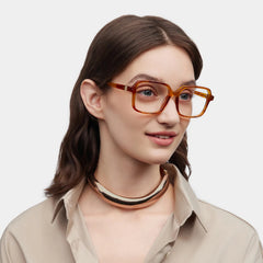Talia Yellow Frame Glasses with Square Frame Online | ZEELOOL