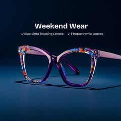 Chase Acetate Purple Frame Glasses with Butterfly Shape | Zeelool