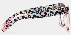 Malcolm Pink Leopard Print Square Frame Glasses for Women