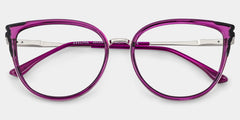Estrada Cateye Purple Eyeglasses with Mixed Materials -Zeelool