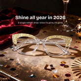 Elora Cat-eye Clear Glitter Glasses Frames Covere with Diamonds | ZEELOOL