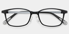 Finne Rectangle Black Frame Eyeglasses for Teens
