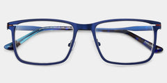 Rectangle Blue Eyeglasses- Roxana Metal Frame Glasses
