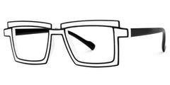 Zephyr White Cyberpunk Rectangle Frame Glasses | Zeelool