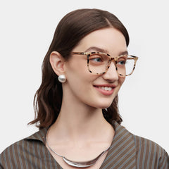 Zoe Tortoise Frame Glasses with Square Frame Online | ZEELOOL