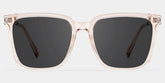 Thin Beige Frame Glasses With Square Shape