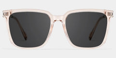 Thin Beige Frame Glasses With Square Shape
