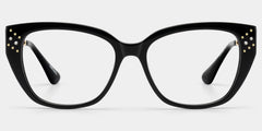 Alma Butterfly Black Glitter Eyeglasses | ZEELOOL