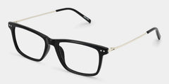 Eleanor Men's Black Rectangular Eyeglasses in TR90 for Men | ZEELOOL